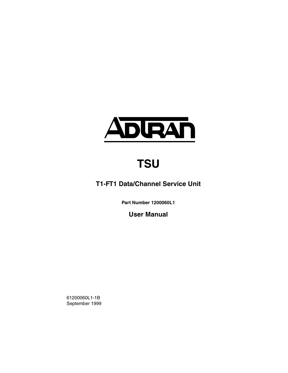 ADTRAN T1-FT1 User Manual | 78 pages