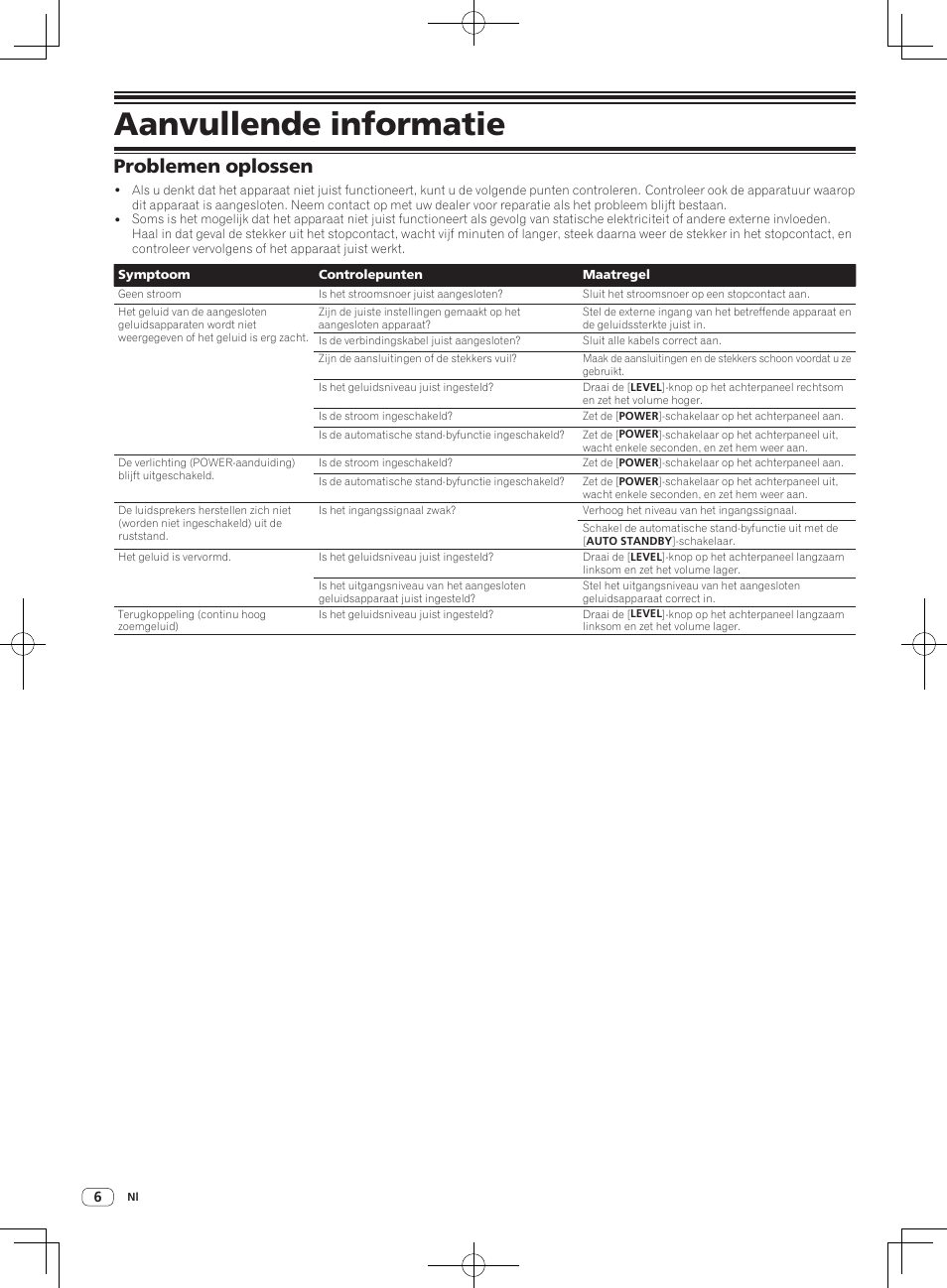 Aanvullende informatie, Problemen oplossen | Pioneer S-DJ50X-W User Manual | Page 30 / 52