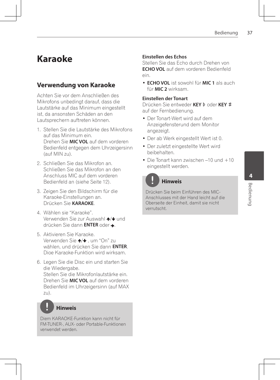 37 karaoke 37, Verwendung von karaoke, Karaoke | Pioneer DCS-222K User Manual | Page 129 / 280