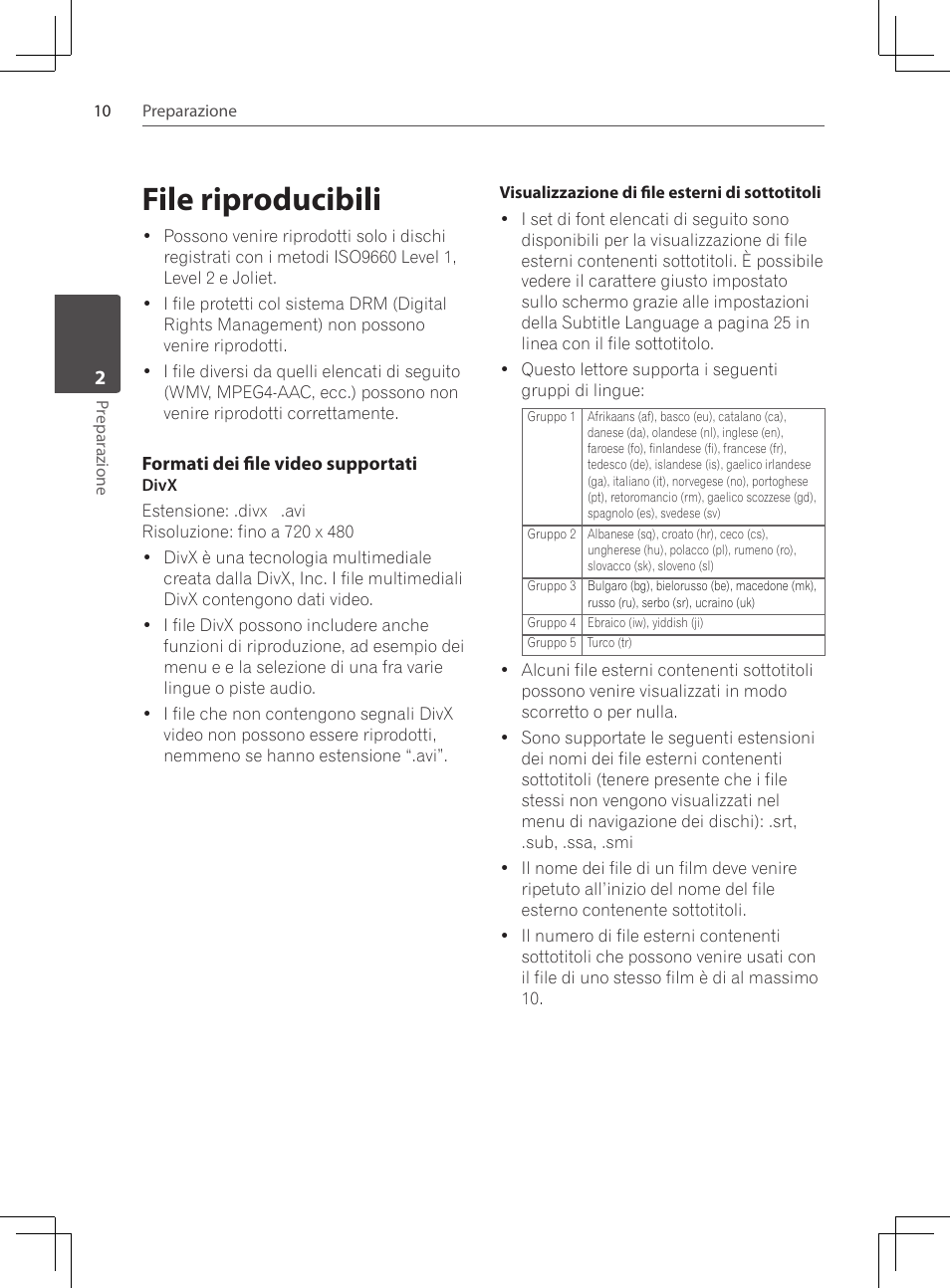 File riproducibili | Pioneer DCS-222K User Manual | Page 148 / 280