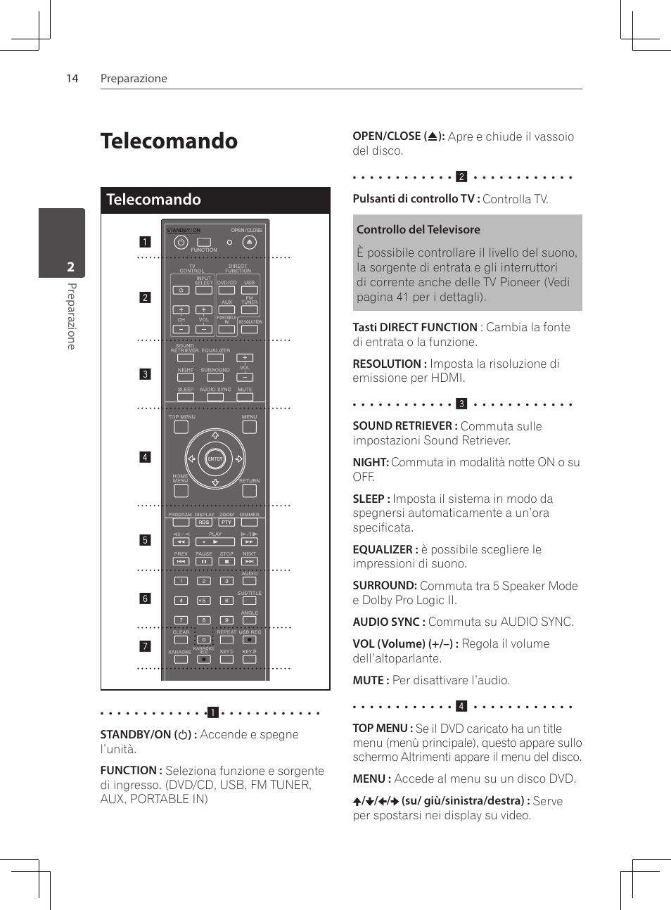 14 telecomando, Telecomando | Pioneer DCS-222K User Manual | Page 152 / 280