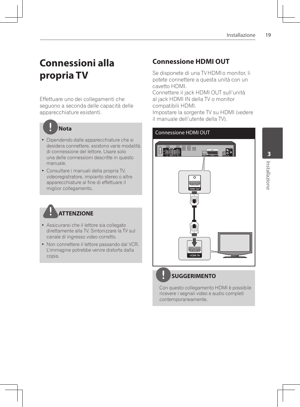 Connessioni alla propria tv, Connessione hdmi out | Pioneer DCS-222K User Manual | Page 157 / 280