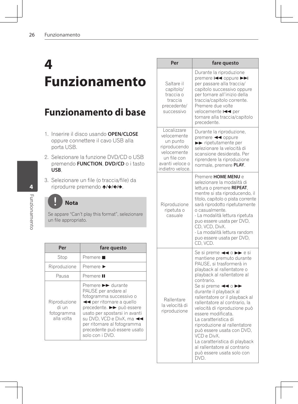 Funzionamento di base, 4funzionamento | Pioneer DCS-222K User Manual | Page 164 / 280