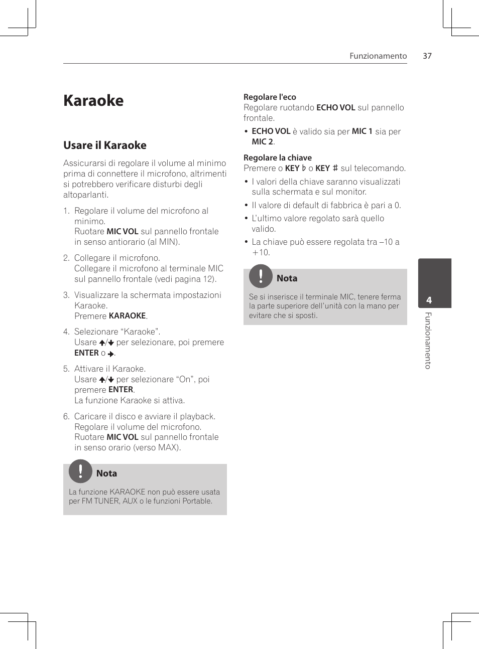 37 karaoke, Karaoke, Usare il karaoke | Pioneer DCS-222K User Manual | Page 175 / 280