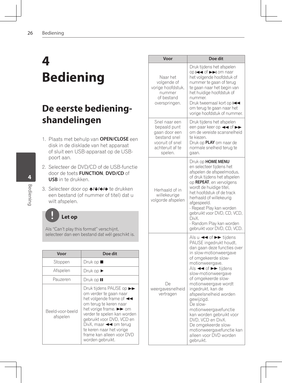 De eerste bediening-shandelingen, 4bediening, De eerste bediening- shandelingen | Pioneer DCS-222K User Manual | Page 210 / 280