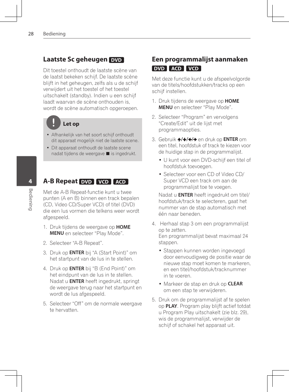 Laatste sc geheugen, A-b repeat, Een programmalijst aanmaken | Pioneer DCS-222K User Manual | Page 212 / 280