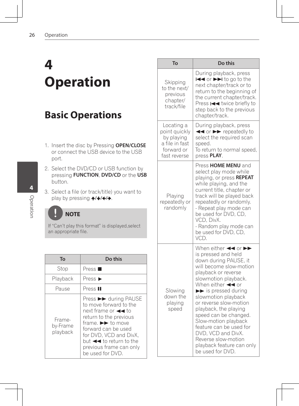 Basic operations, 4operation | Pioneer DCS-222K User Manual | Page 26 / 280