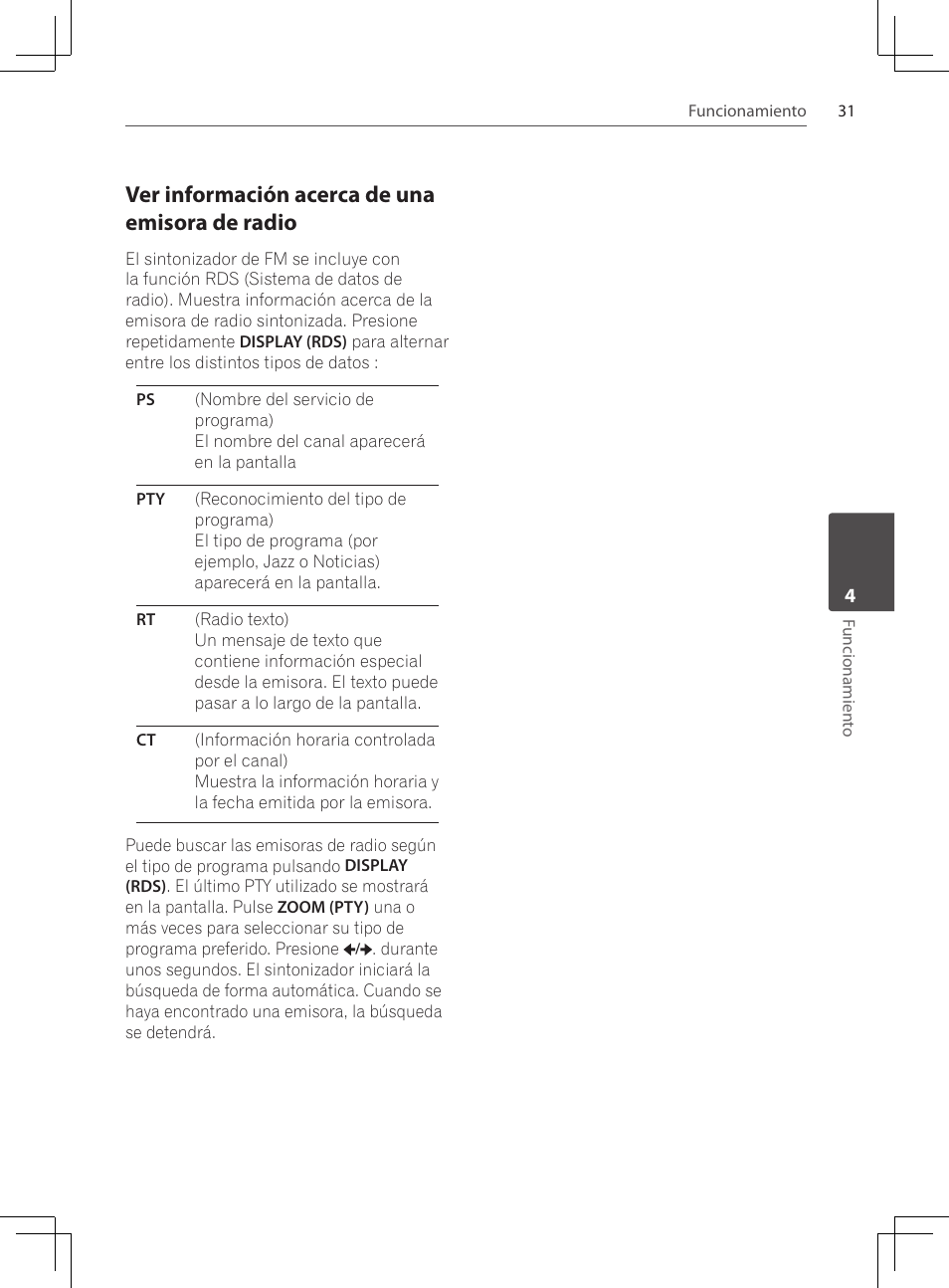 Ver información acerca de una, Emisora de radio, Ver información acerca de una emisora de radio | Pioneer DCS-222K User Manual | Page 261 / 280
