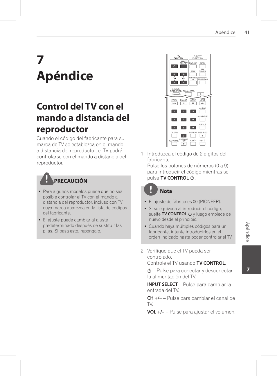 7apéndice | Pioneer DCS-222K User Manual | Page 271 / 280