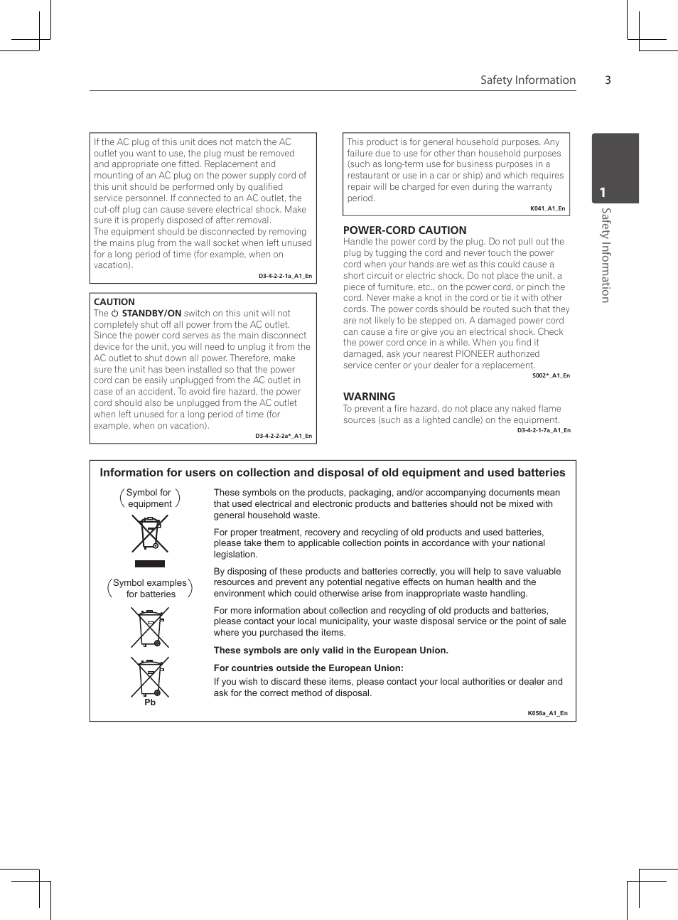 3safety information, Saf et y i nf or ma tion | Pioneer DCS-222K User Manual | Page 3 / 280