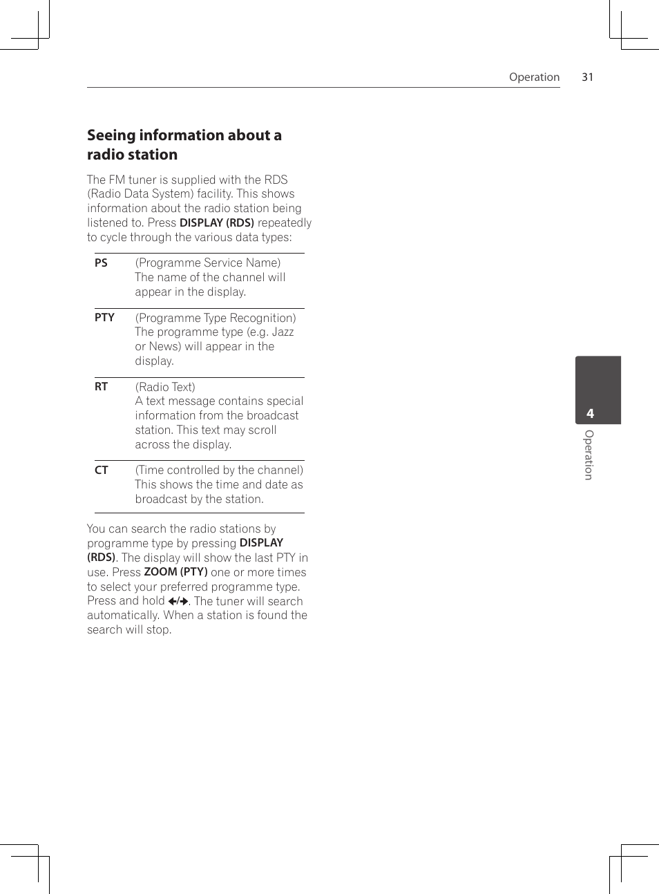 Seeing information about a radio, Station, Seeing information about a radio station | Pioneer DCS-222K User Manual | Page 31 / 280