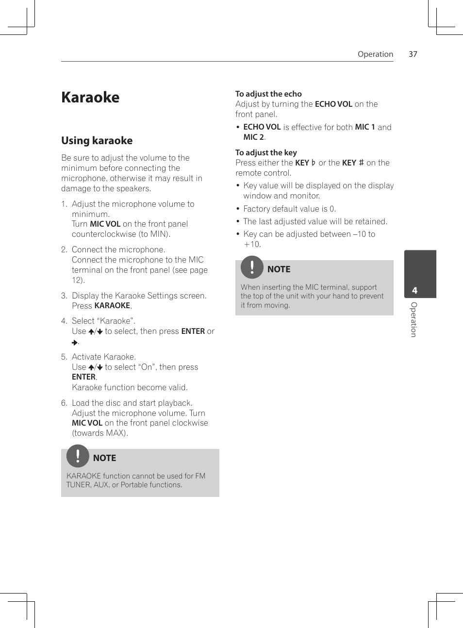 37 karaoke 37, Using karaoke, Karaoke | Pioneer DCS-222K User Manual | Page 37 / 280