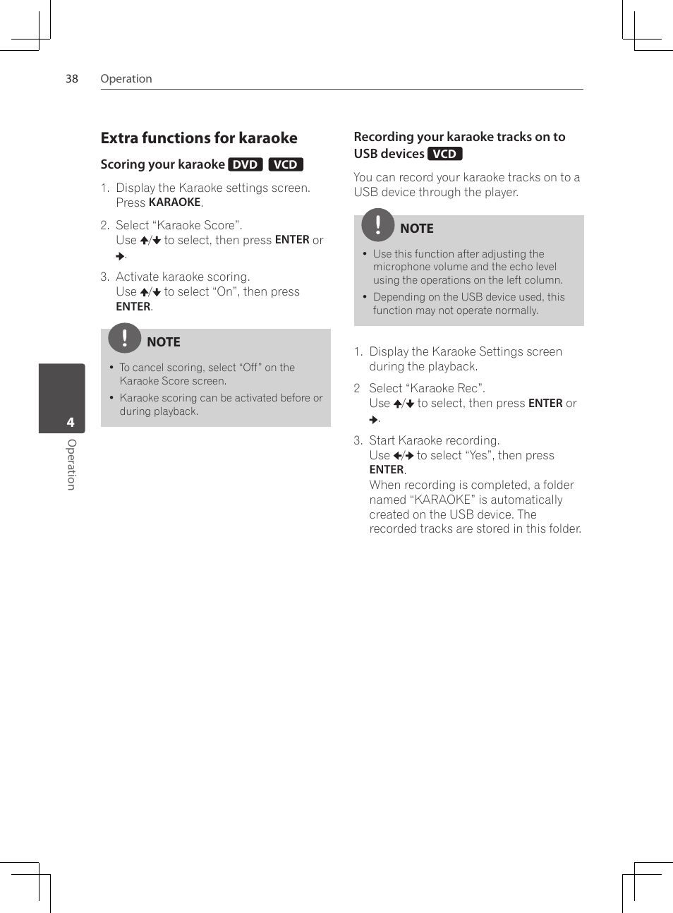 Extra functions for karaoke | Pioneer DCS-222K User Manual | Page 38 / 280