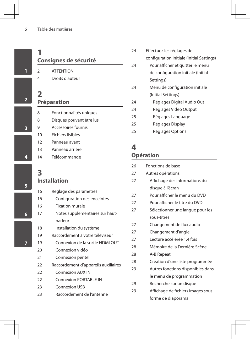 Consignes de sécurité, Préparation, Installation | Opération | Pioneer DCS-222K User Manual | Page 52 / 280