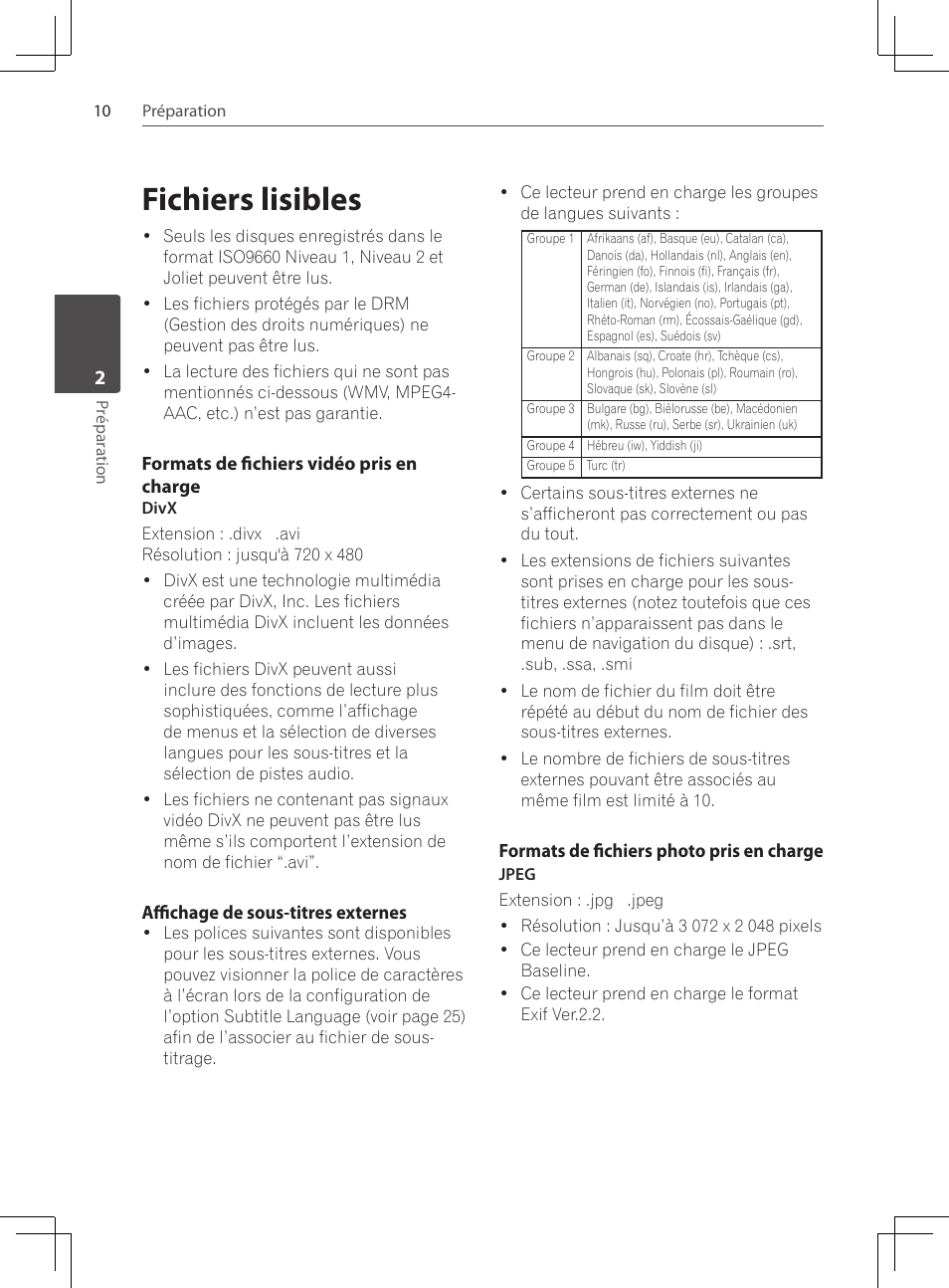 Fichiers lisibles | Pioneer DCS-222K User Manual | Page 56 / 280