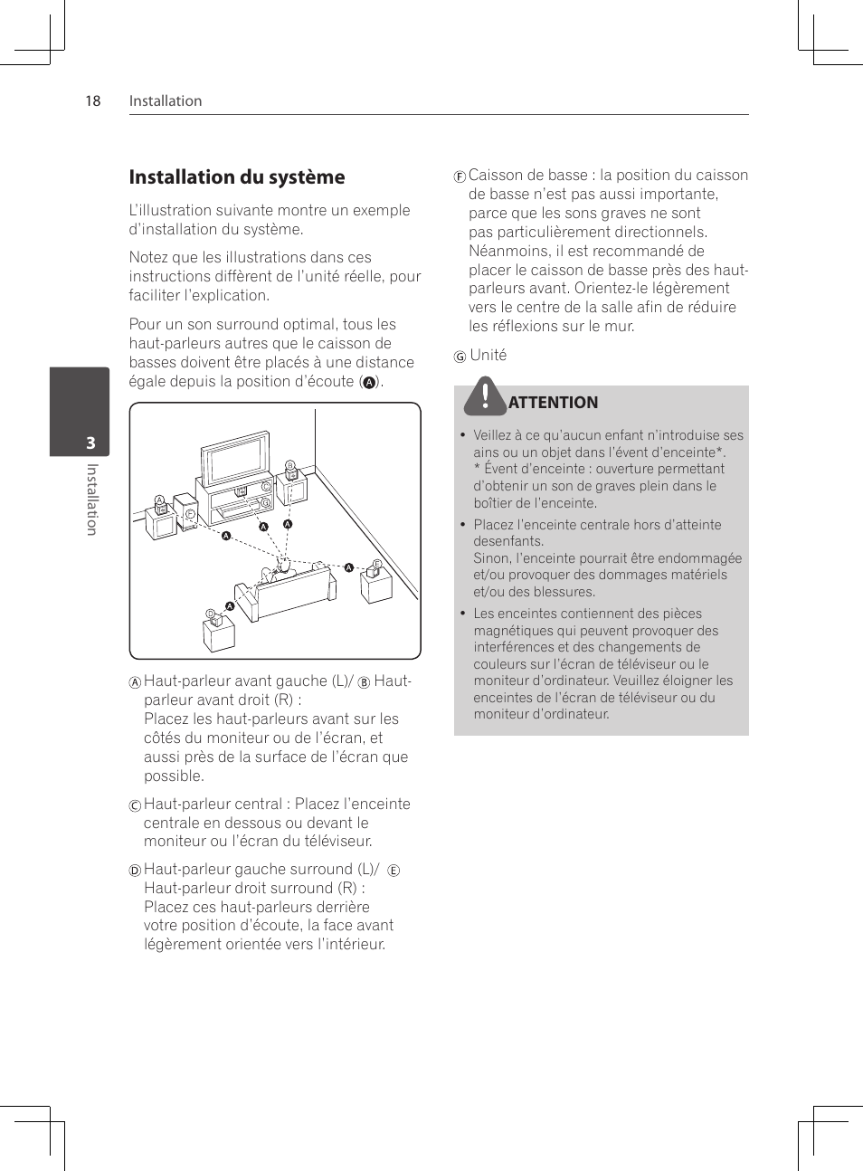 Installation du système | Pioneer DCS-222K User Manual | Page 64 / 280