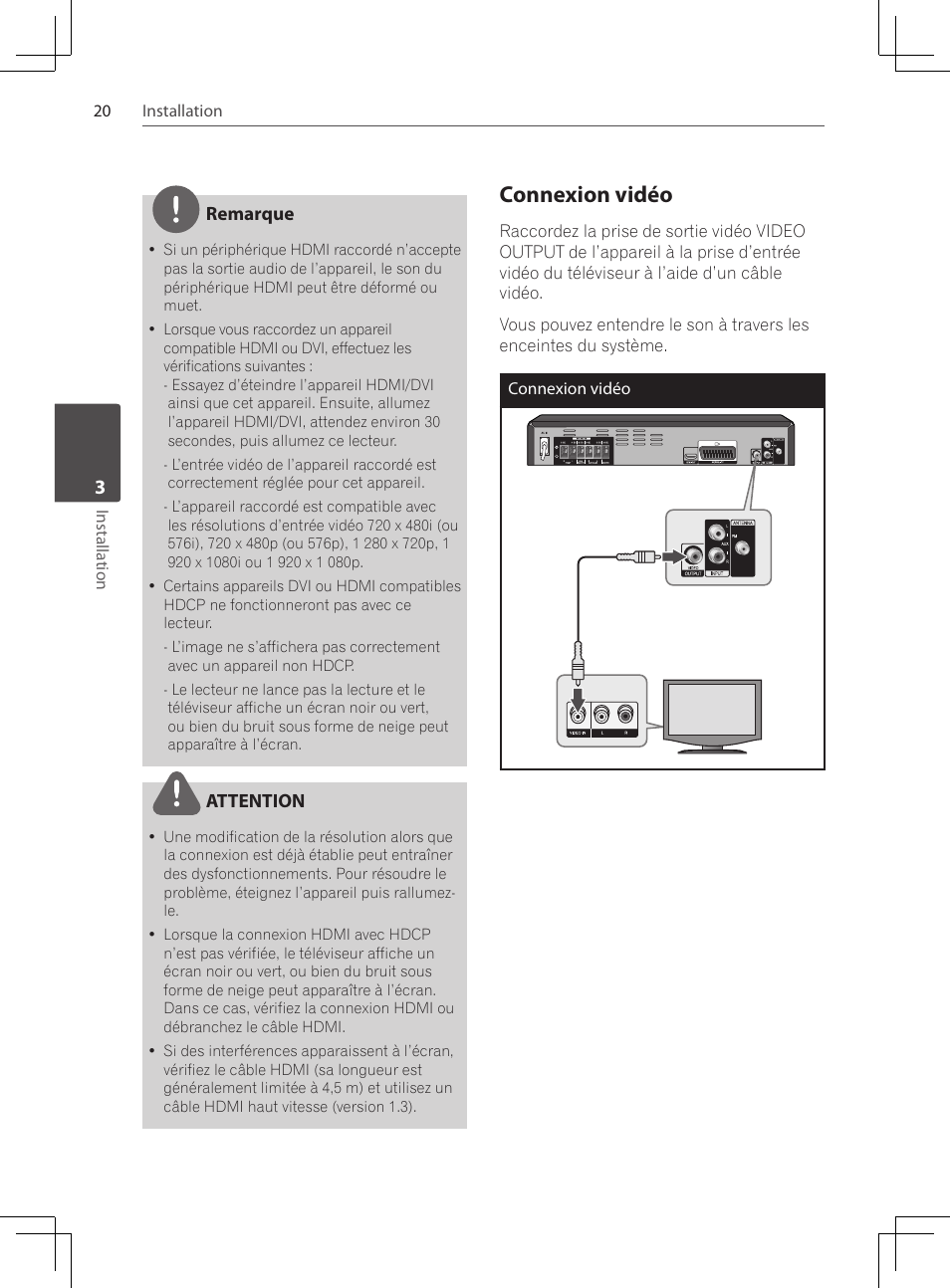 Connexion vidéo | Pioneer DCS-222K User Manual | Page 66 / 280