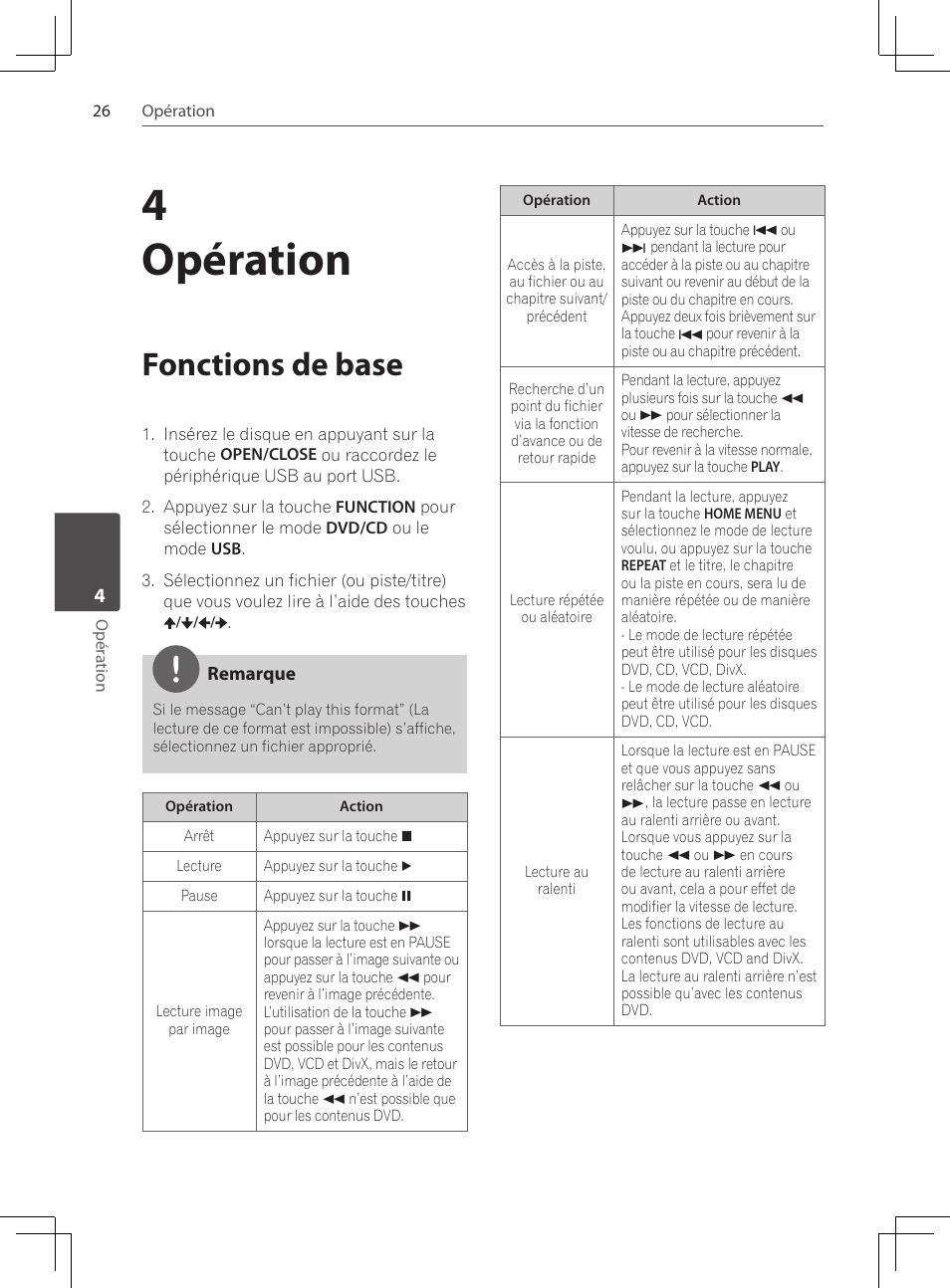 Fonctions de base, 4opération | Pioneer DCS-222K User Manual | Page 72 / 280