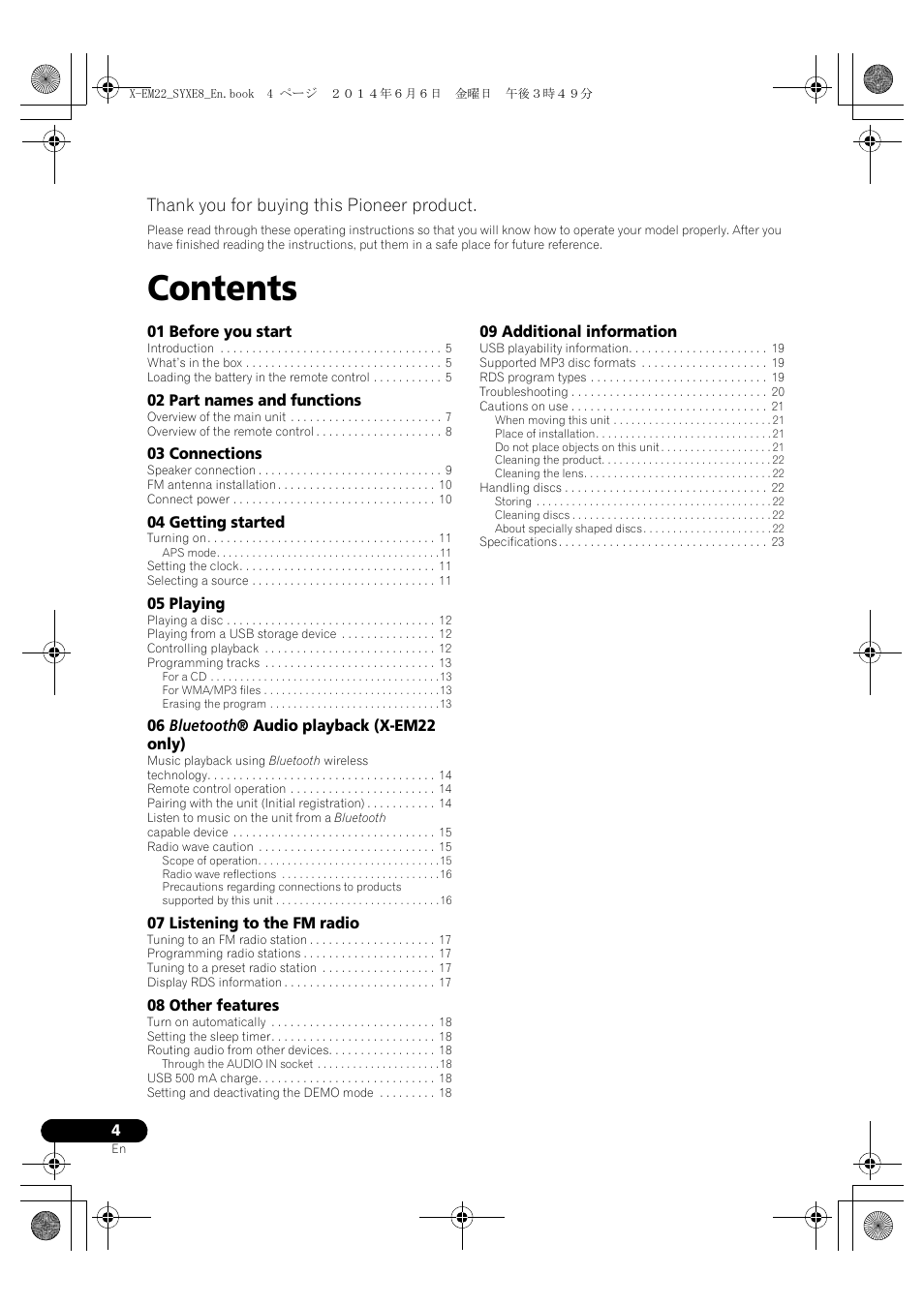 Pioneer X-EM12 User Manual | Page 4 / 28