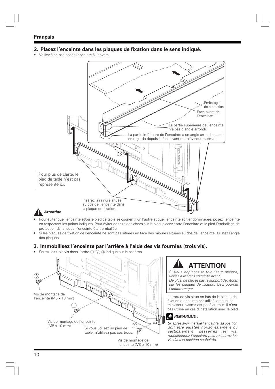 Attention | Pioneer PDP-S40S User Manual | Page 10 / 44