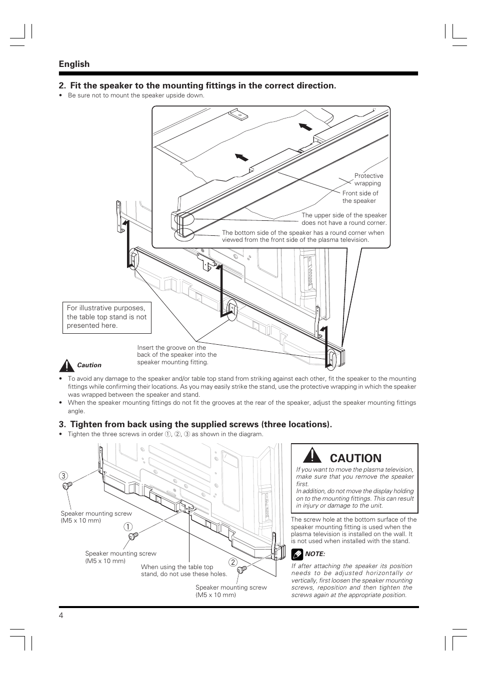 Caution | Pioneer PDP-S40S User Manual | Page 4 / 44