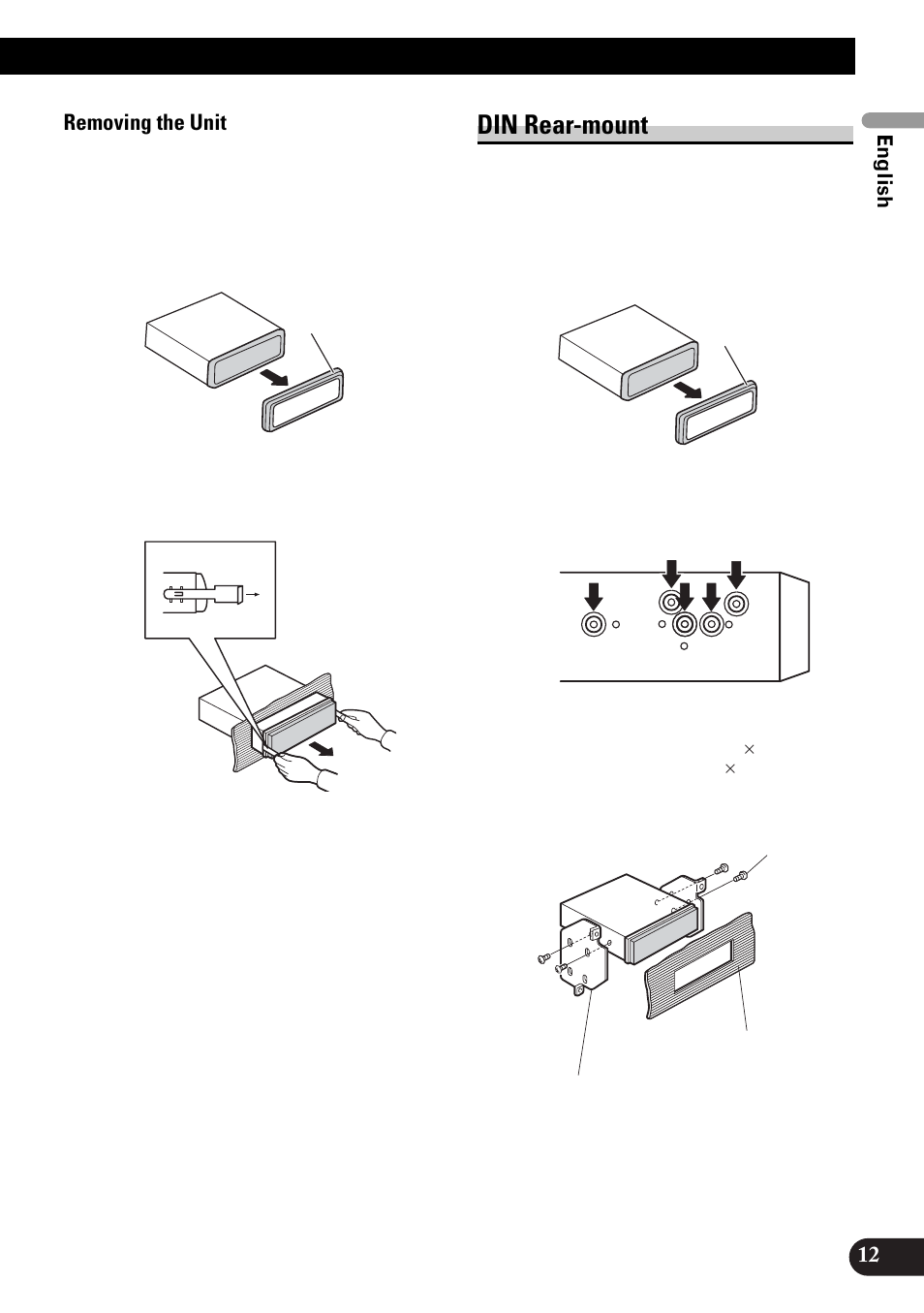 Din rear-mount | Pioneer DVH-P4100UB User Manual | Page 13 / 74