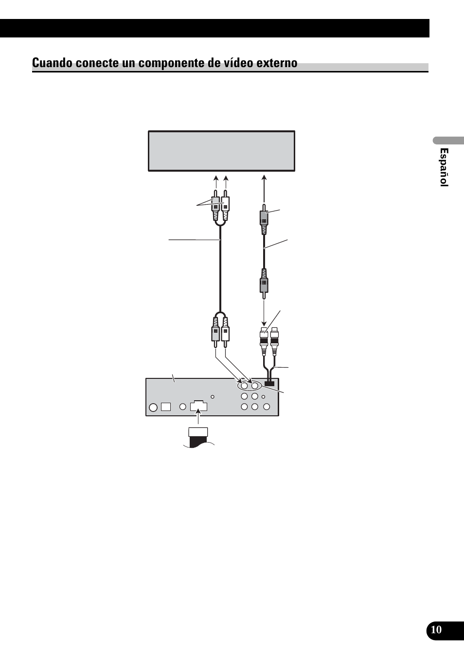 Cuando conecte un componente de vídeo, Externo, Cuando conecte un componente de vídeo externo | Pioneer DVH-P4100UB User Manual | Page 23 / 74