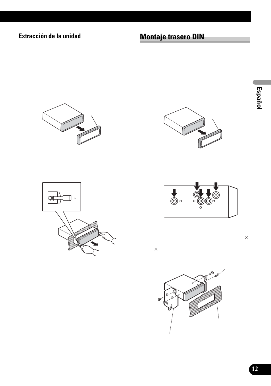 Montaje trasero din | Pioneer DVH-P4100UB User Manual | Page 25 / 74