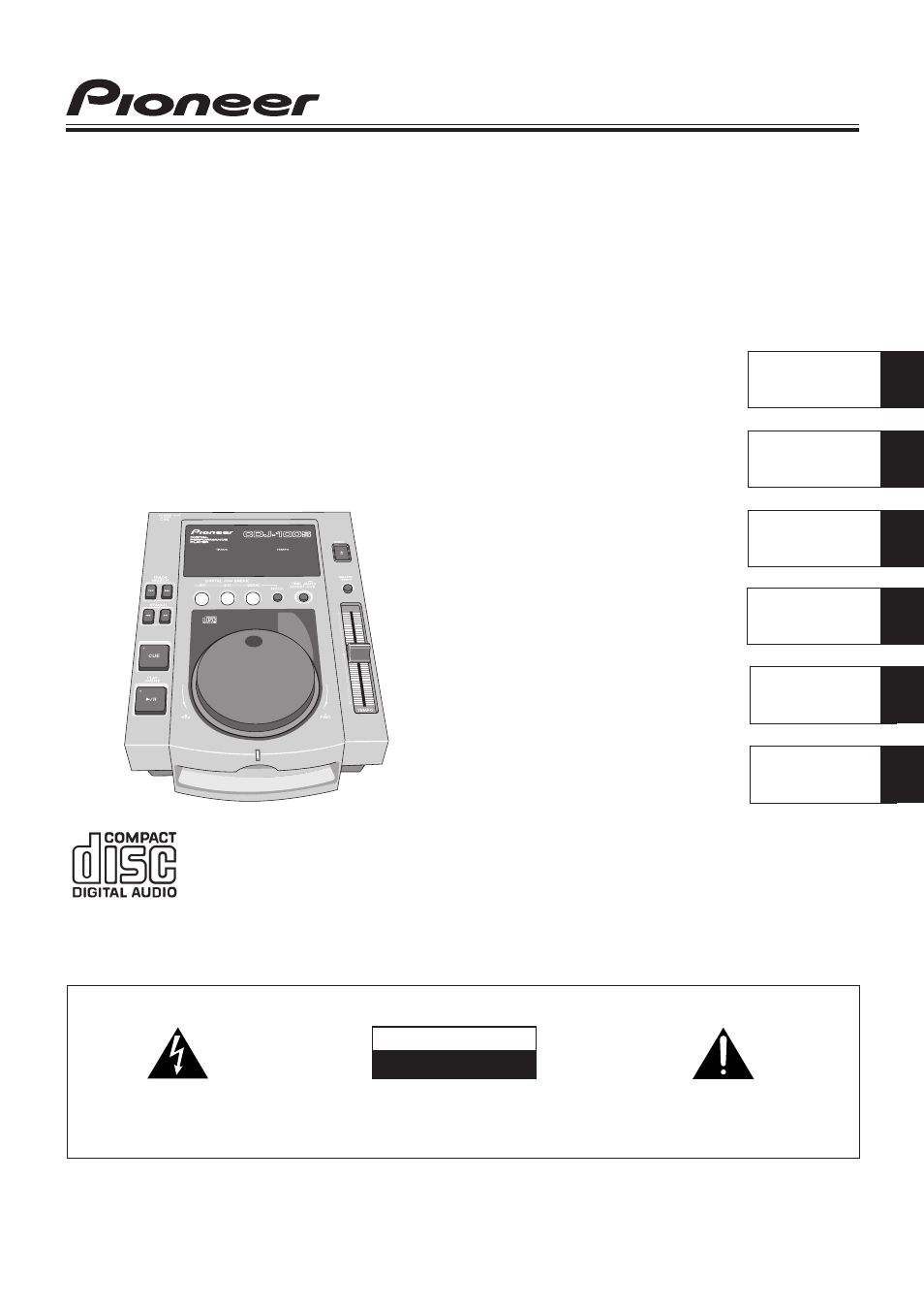 Pioneer CDJ-100S User Manual | 88 pages