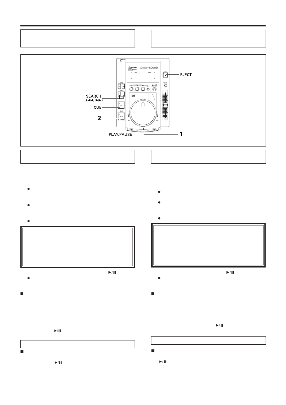 Einsatz als dj-player, Funzionamento del lettore ad uso dj, Suchen nach einem bestimmten feld | Ripasso dei brani istante per istante | Pioneer CDJ-100S User Manual | Page 48 / 88