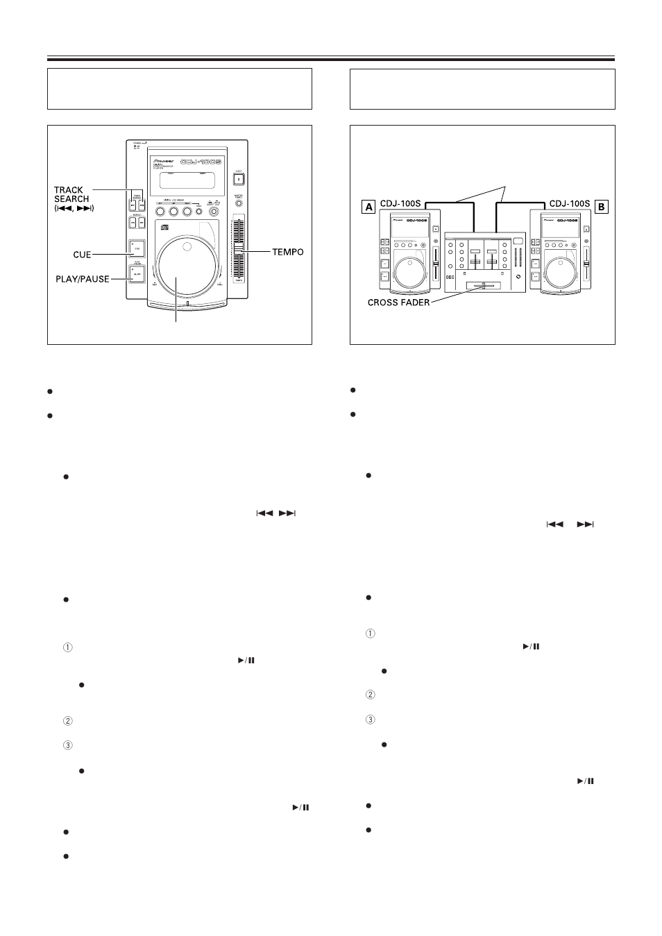 Kombinieren der titel von zwei cd-spielern, Missaggio di brani diversi | Pioneer CDJ-100S User Manual | Page 54 / 88
