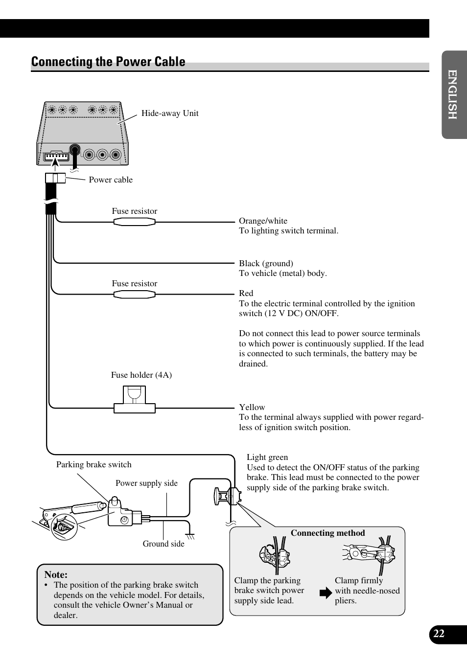 Connecting the power cable | Pioneer AVD-W6200 User Manual | Page 23 / 88