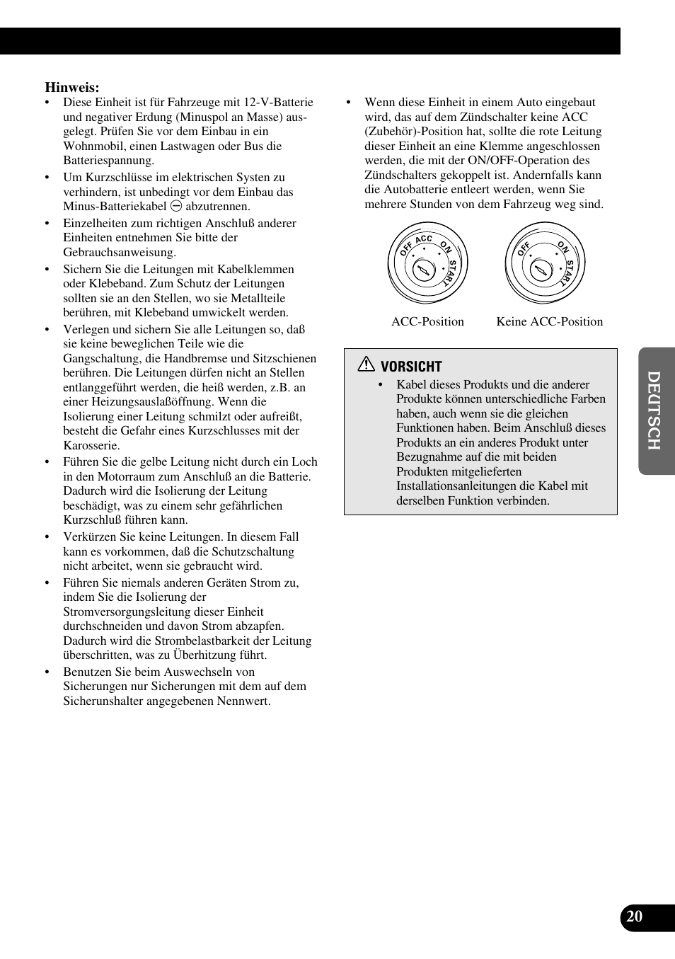 Hinweis, Vorsicht | Pioneer AVD-W6200 User Manual | Page 77 / 88