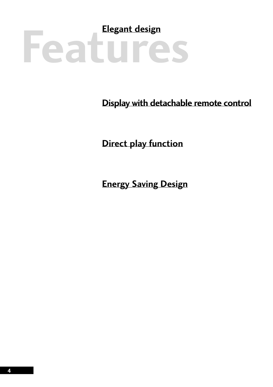 Features | Pioneer CT-L77 User Manual | Page 4 / 48