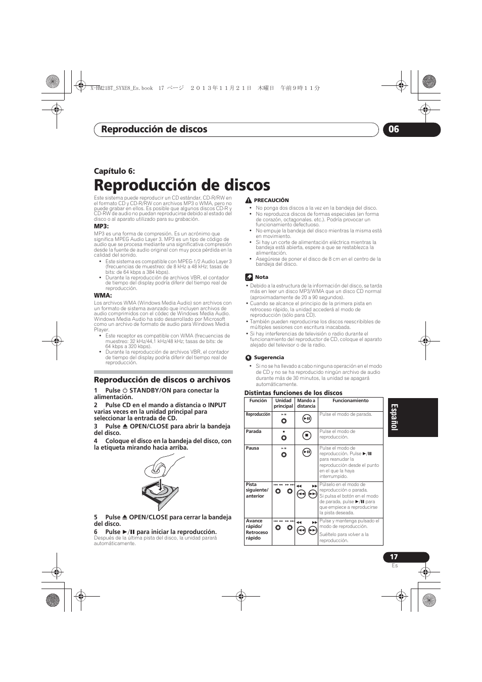 06 reproducción de discos, Reproducción de discos o archivos, Reproducción de discos | Reproducción de discos 06, Capítulo 6 | Pioneer X-HM21BT-S User Manual | Page 197 / 256