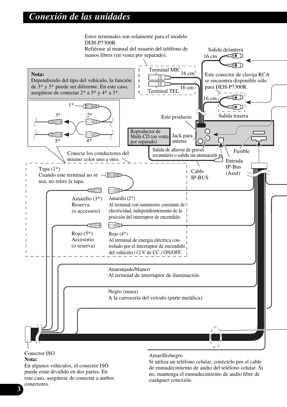 Conexión de las unidades | Pioneer DEH-P6300R User Manual | Page 12 / 52