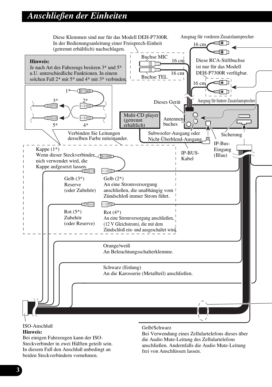 Anschließen der einheiten | Pioneer DEH-P6300R User Manual | Page 20 / 52