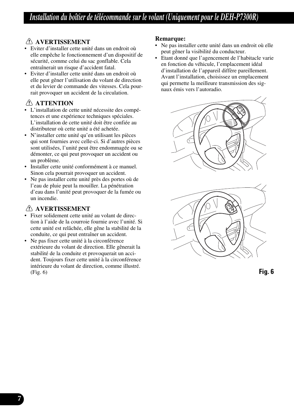 Installation du boîtier de, A title (english) | Pioneer DEH-P6300R User Manual | Page 32 / 52