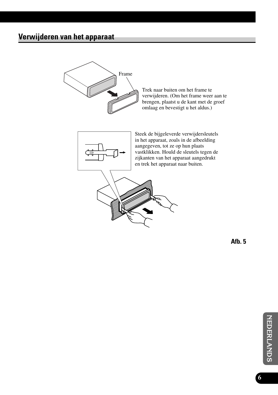 Verwijderen van het apparaat, A title (english) | Pioneer DEH-P6300R User Manual | Page 47 / 52