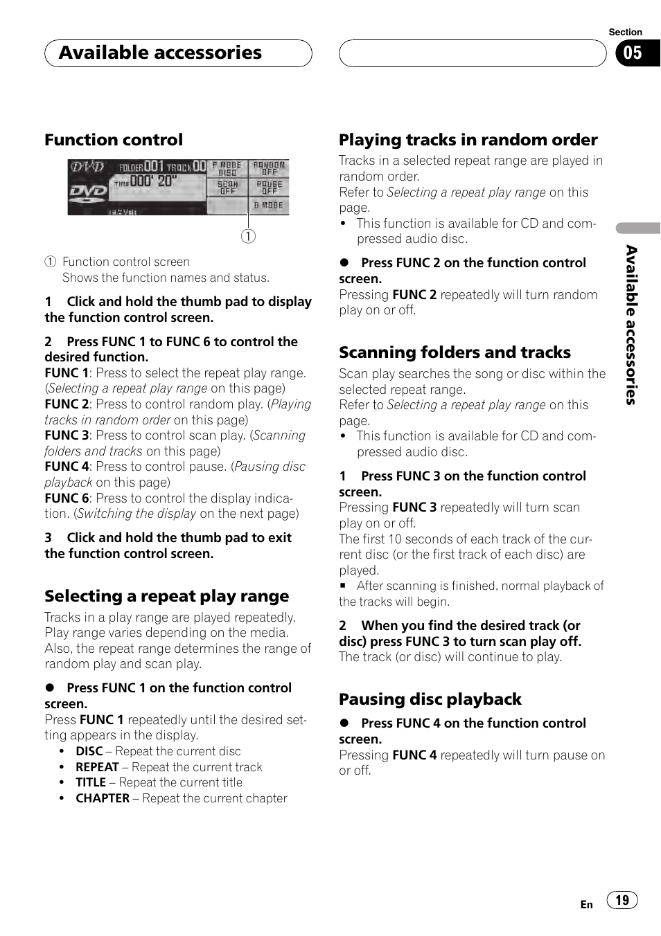 Available accessories | Pioneer AXM-P90RS User Manual | Page 19 / 41