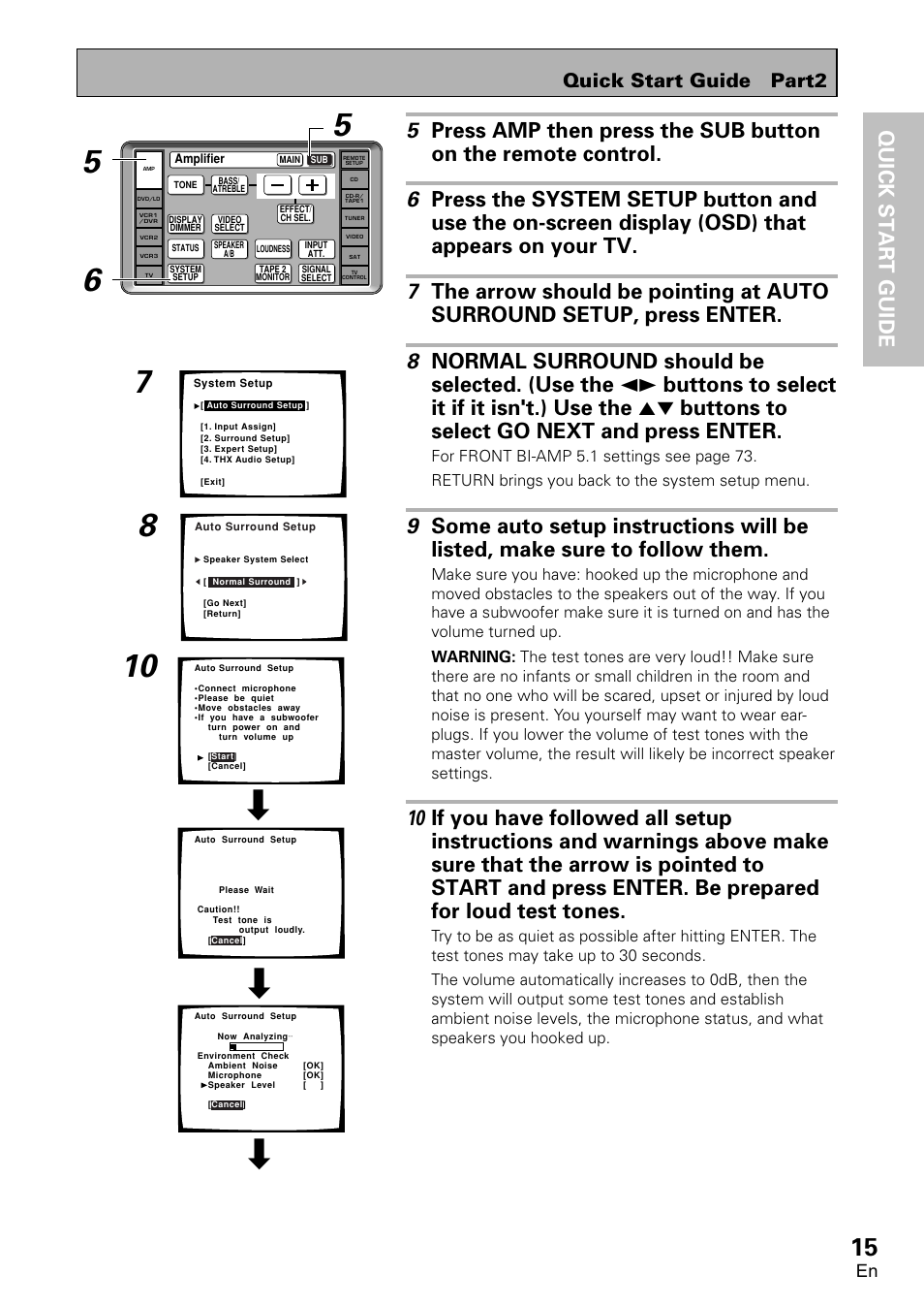 Quick st ar t guide, Quick start guide part2 | Pioneer VSA-AX10 User Manual | Page 15 / 112