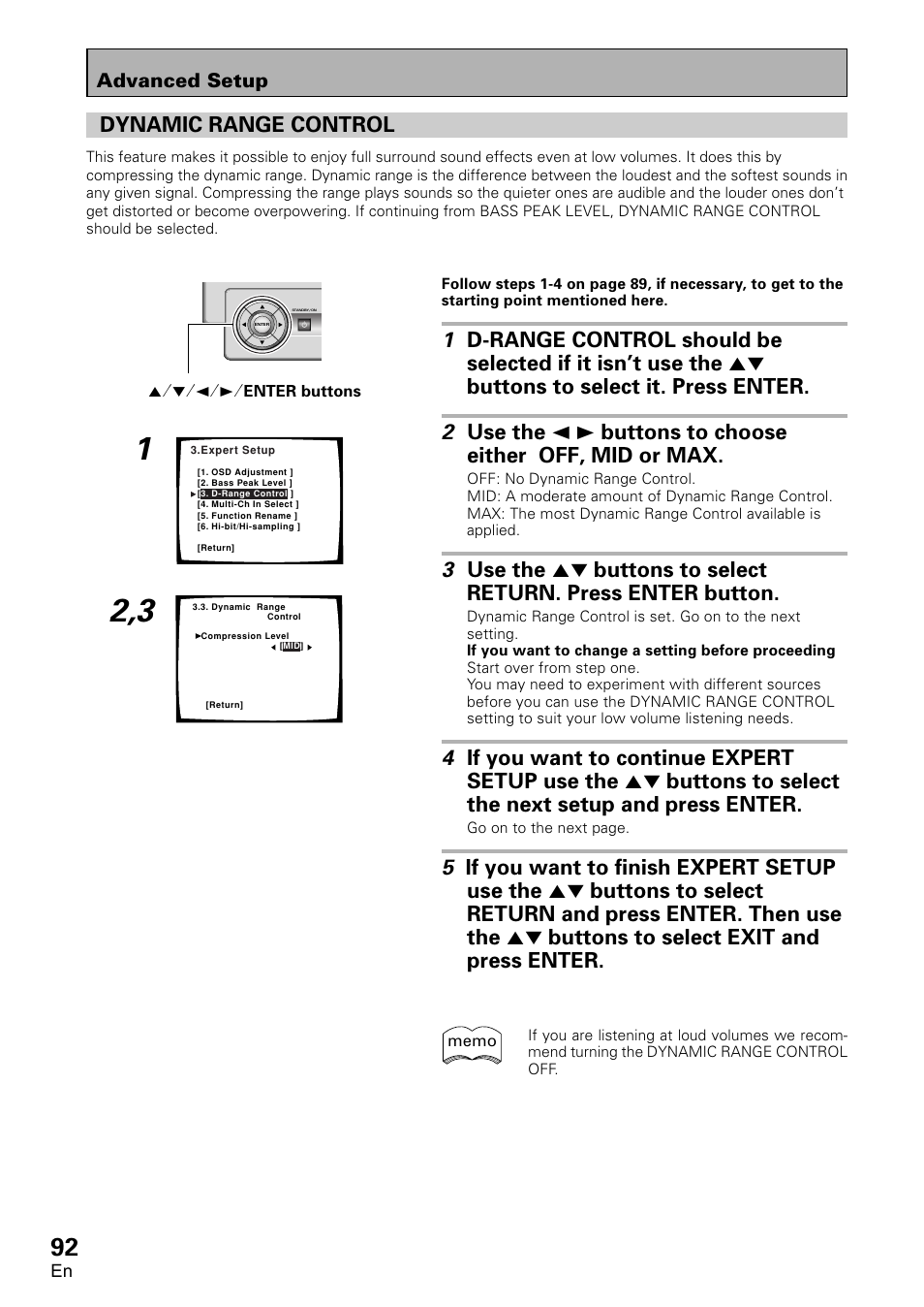 Dynamic range control | Pioneer VSA-AX10 User Manual | Page 92 / 112