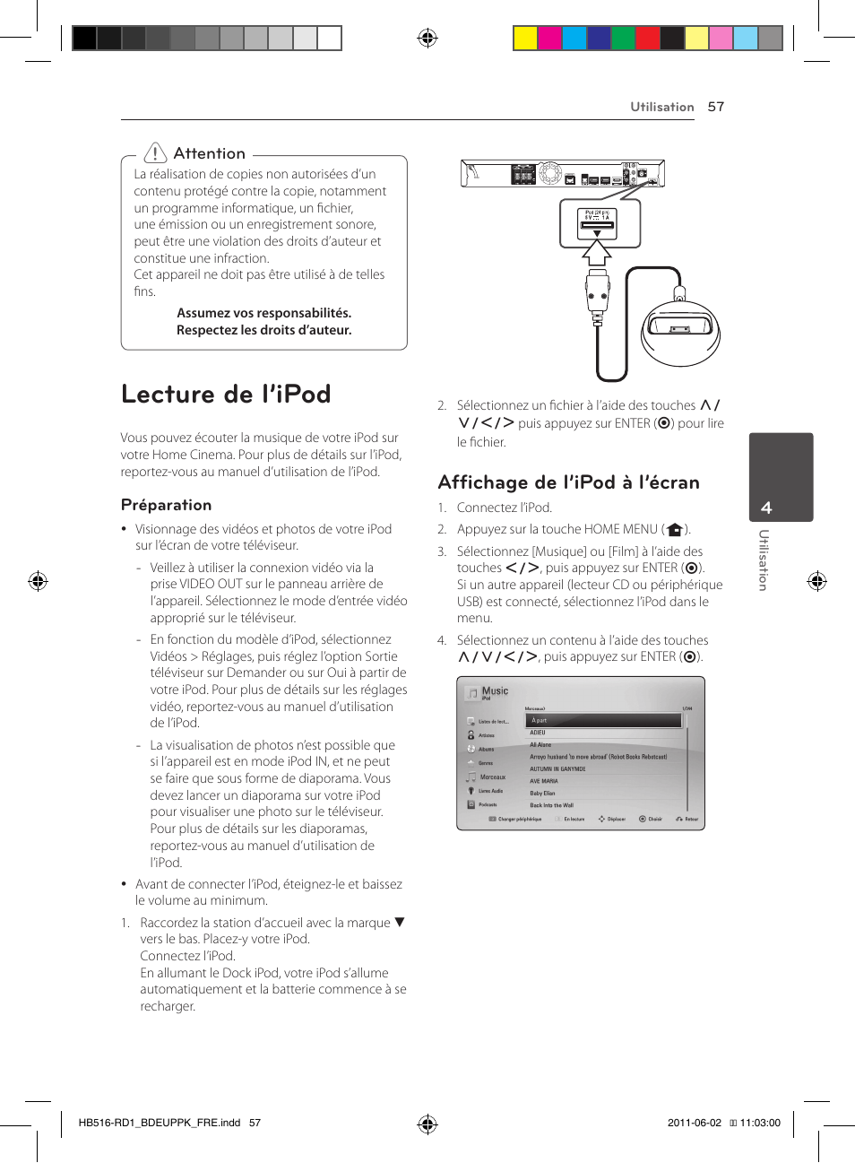 Lecture de l’ipod, Affichage de l’ipod à l’écran | Pioneer BCS-FS515 User Manual | Page 129 / 452