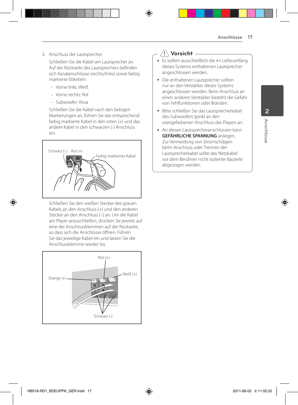 Vorsicht | Pioneer BCS-FS515 User Manual | Page 169 / 452