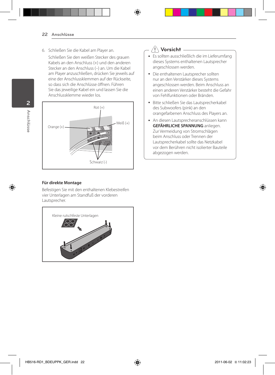 Vorsicht | Pioneer BCS-FS515 User Manual | Page 174 / 452