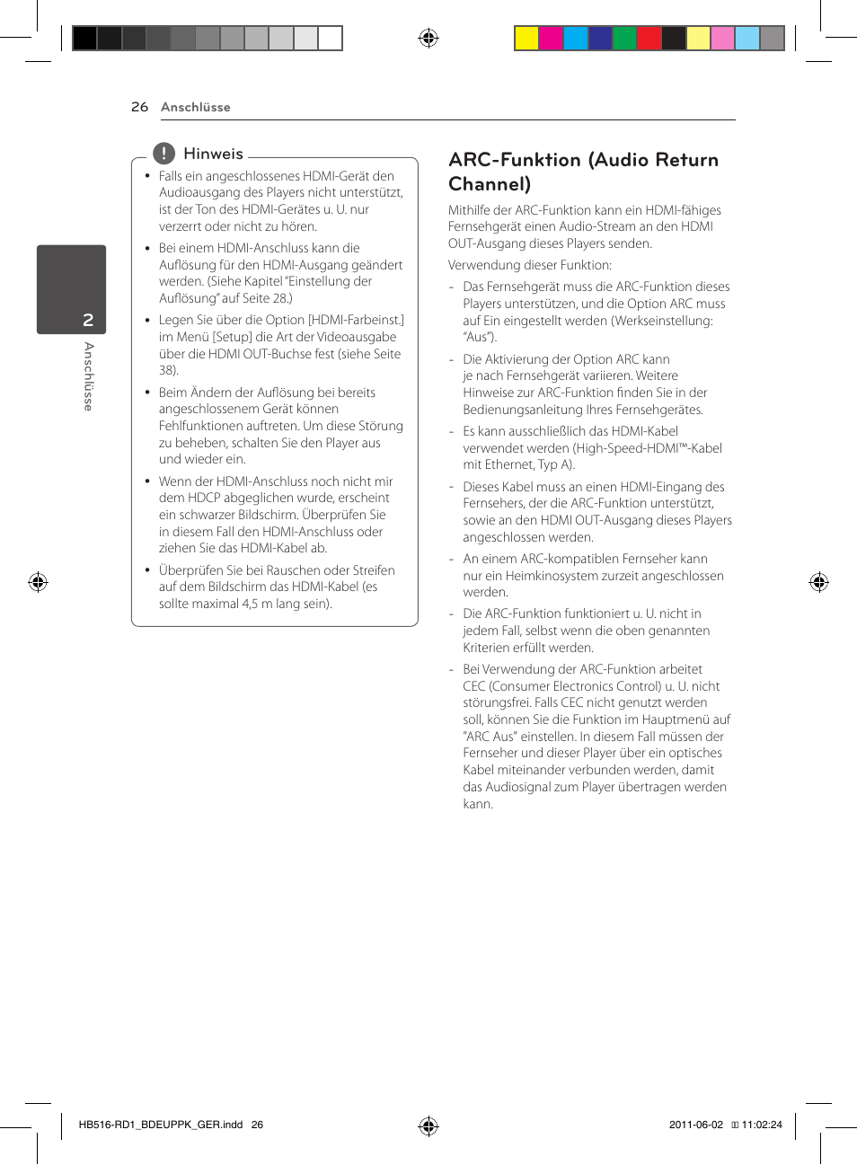 26 – arc-funktion (audio return, Channel), Arc-funktion (audio return channel) | Pioneer BCS-FS515 User Manual | Page 178 / 452