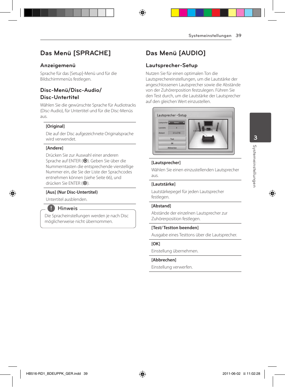 39 – das menü [sprache] 39 – das menü [audio, Das menü [sprache, Das menü [audio | Pioneer BCS-FS515 User Manual | Page 191 / 452