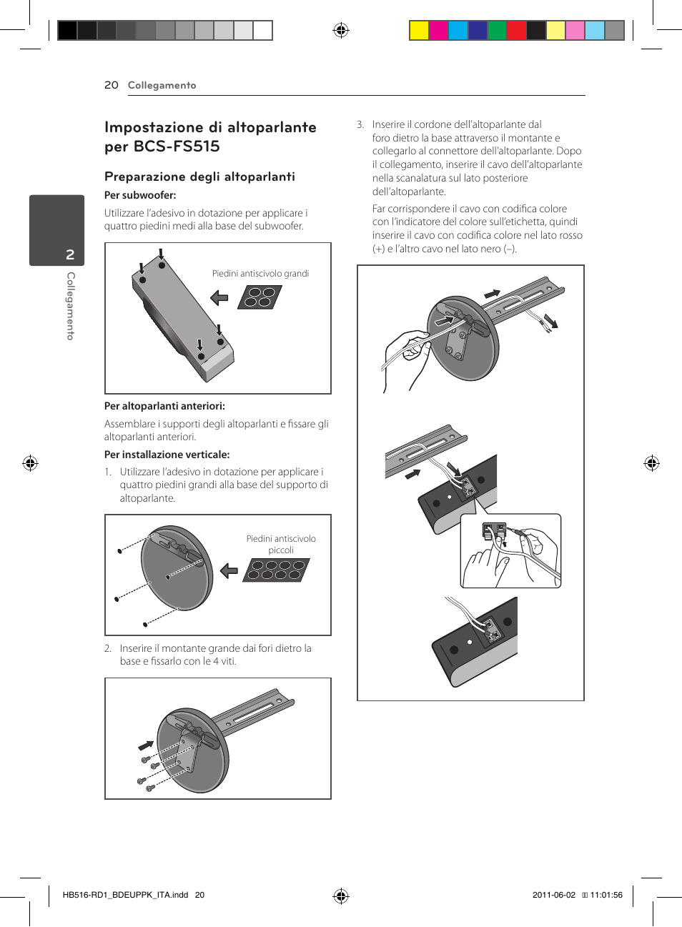20 – impostazione di altoparlante per, Bcs-fs515, Impostazione di altoparlante per bcs-fs515 | Preparazione degli altoparlanti | Pioneer BCS-FS515 User Manual | Page 244 / 452