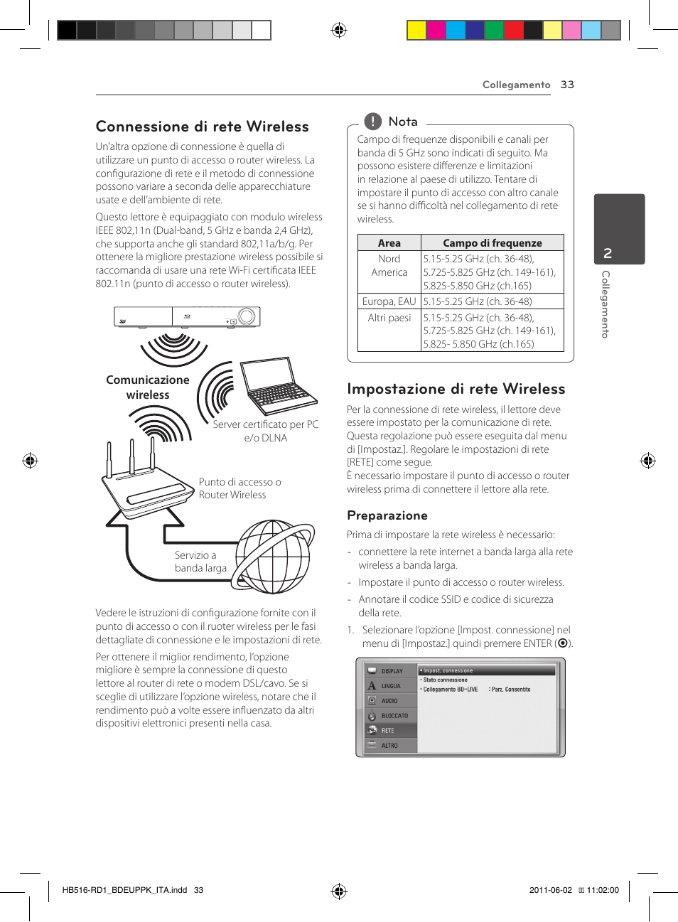 Connessione di rete wireless, Impostazione di rete wireless | Pioneer BCS-FS515 User Manual | Page 257 / 452