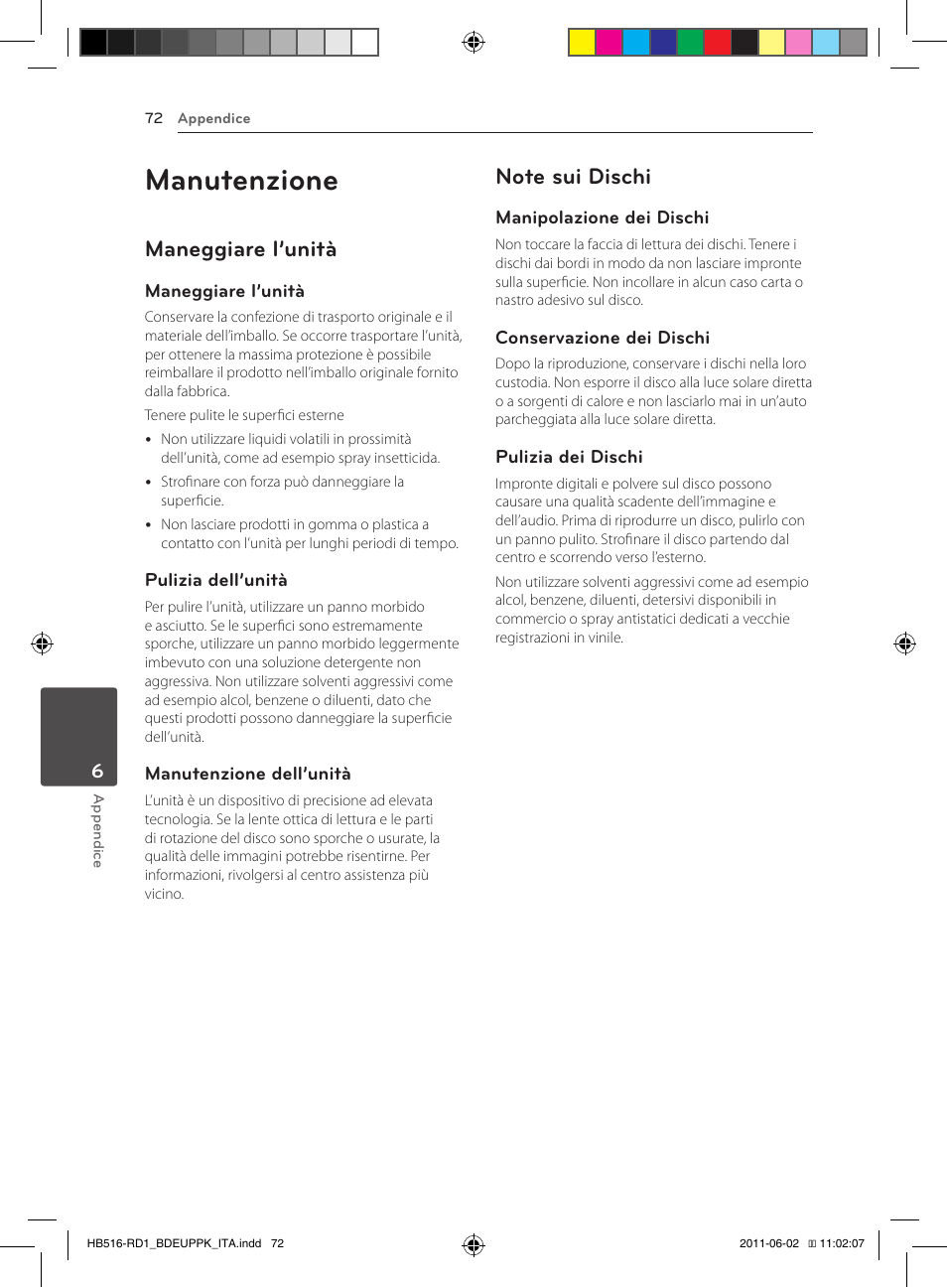 Manutenzione, Maneggiare l’unità | Pioneer BCS-FS515 User Manual | Page 296 / 452